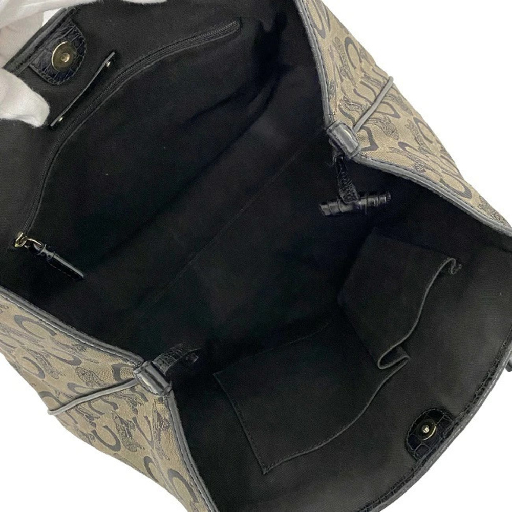 Celine Tote Bag Black Beige Macadam Carriage Shoulder All over - Picture 5 of 10